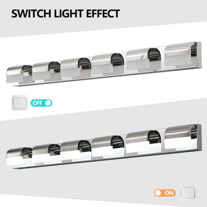 Modern Bathroom Vanity Lighting 6-Light LED Vanity Lights Over Mirror Bath Wall Lighting