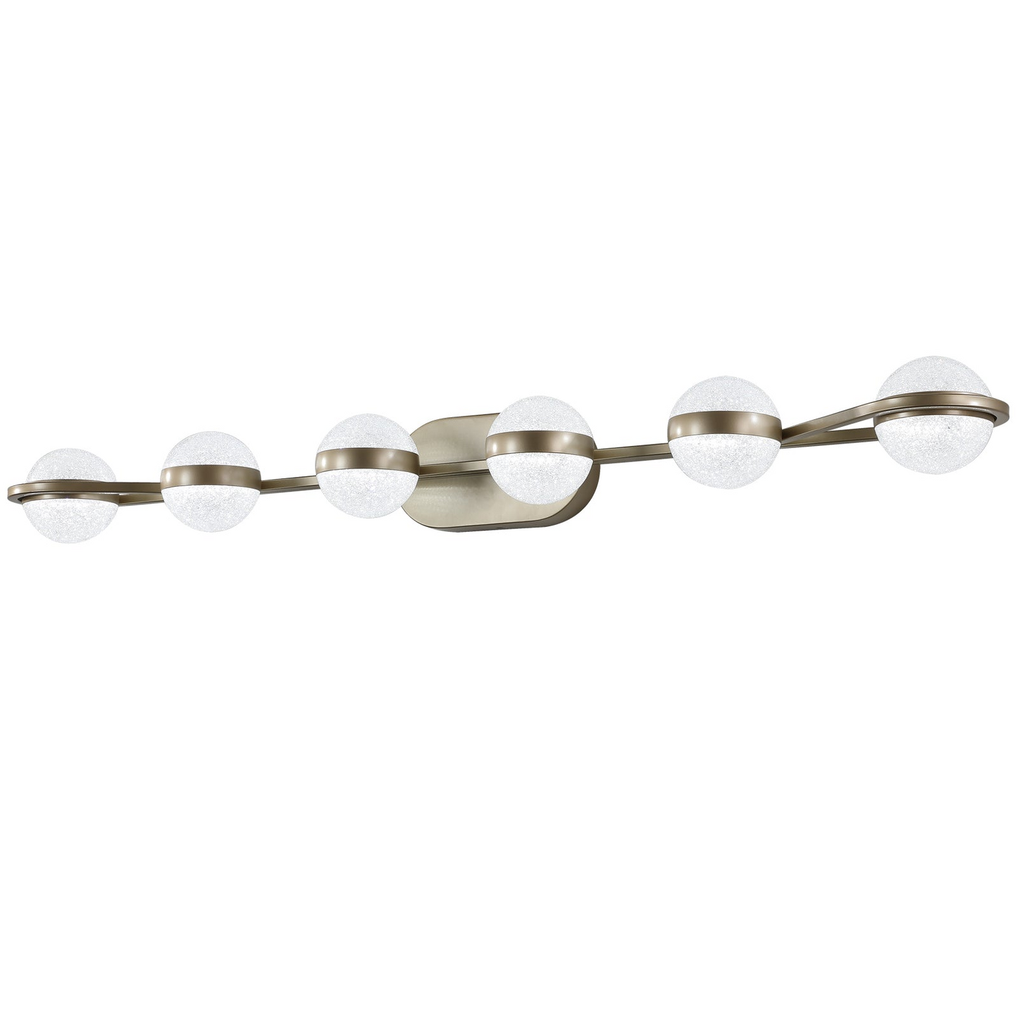 (Same as W1340P143676/L2001-G-6) Modern Minimalist Bathroom Vanity Light, LED 6 Bulb Acrylic Shades, Wall Mounted Decorative Lighting Fixture (Champagne Gold)