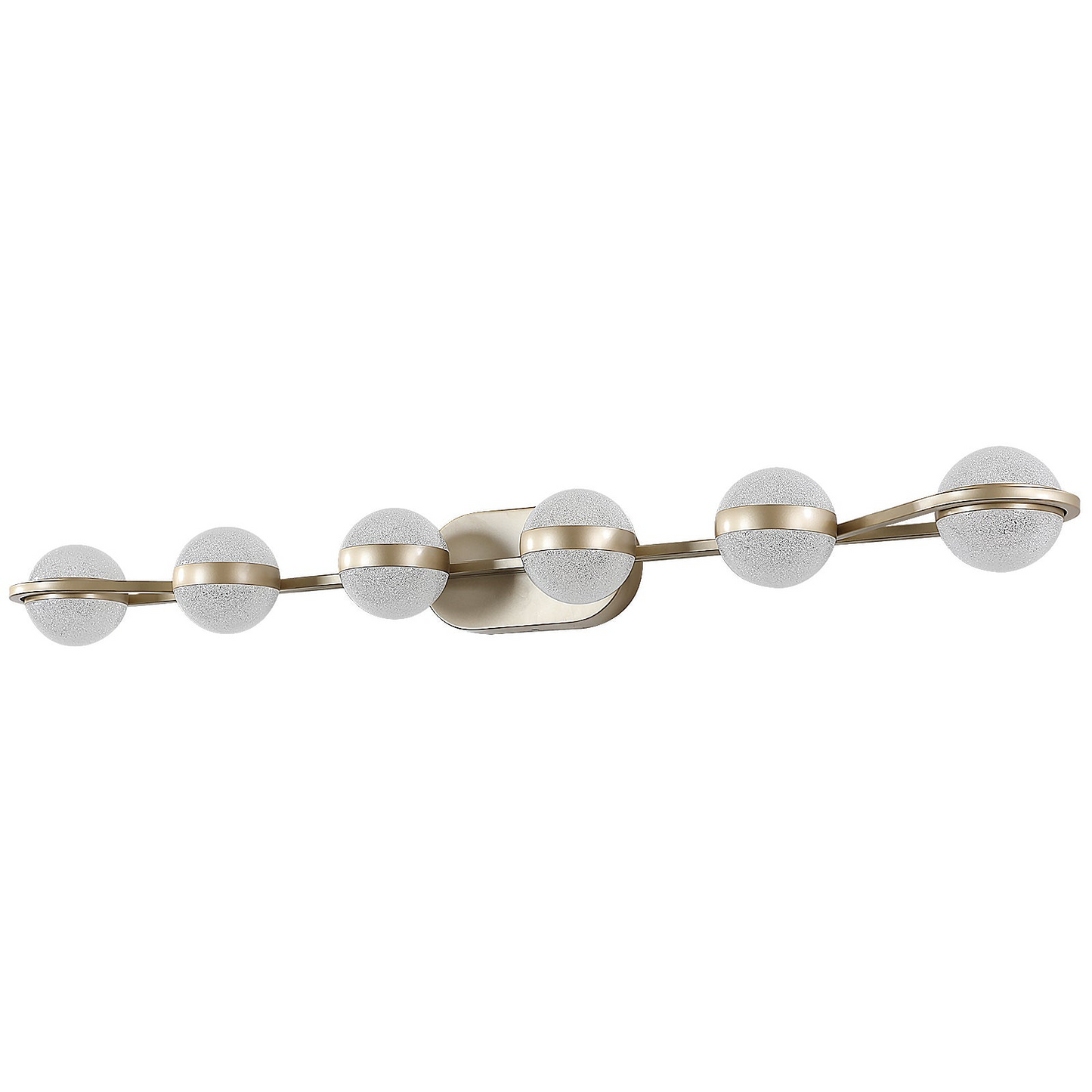 (Same as W1340P143676/L2001-G-6) Modern Minimalist Bathroom Vanity Light, LED 6 Bulb Acrylic Shades, Wall Mounted Decorative Lighting Fixture (Champagne Gold)