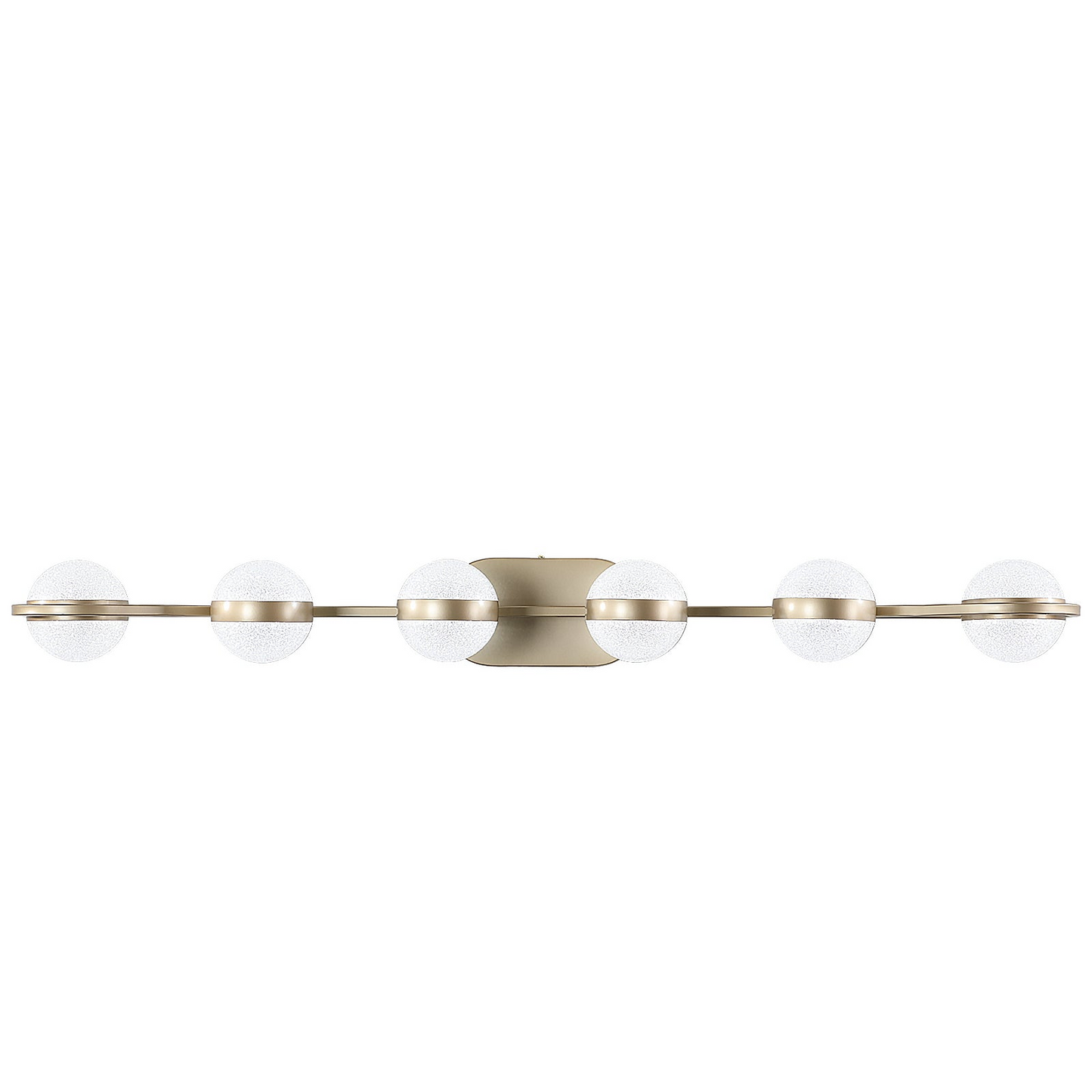 (Same as W1340P143676/L2001-G-6) Modern Minimalist Bathroom Vanity Light, LED 6 Bulb Acrylic Shades, Wall Mounted Decorative Lighting Fixture (Champagne Gold)