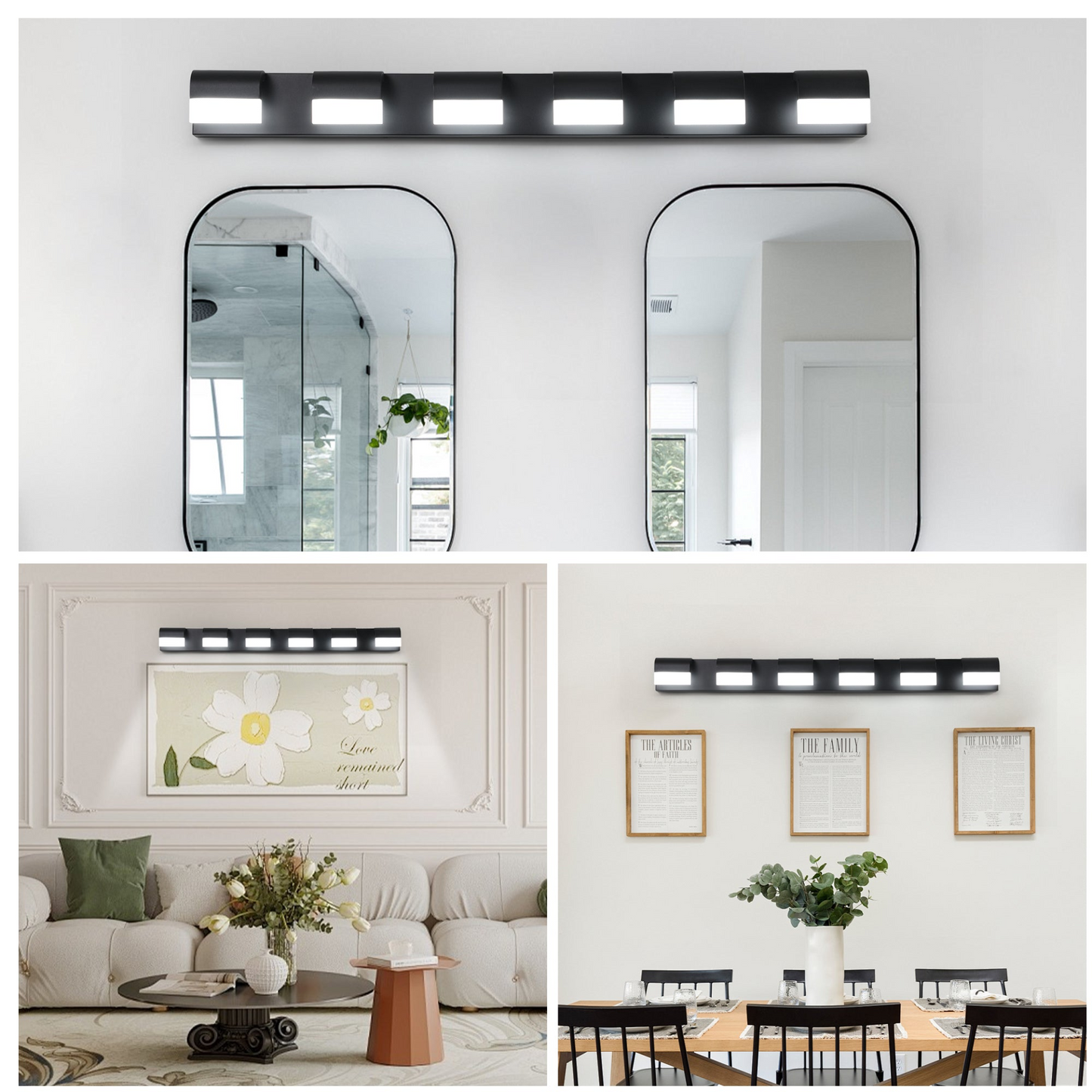 Modern Bathroom Vanity Lighting 6-Light LED Vanity Lights Over Mirror Bath Wall Lighting