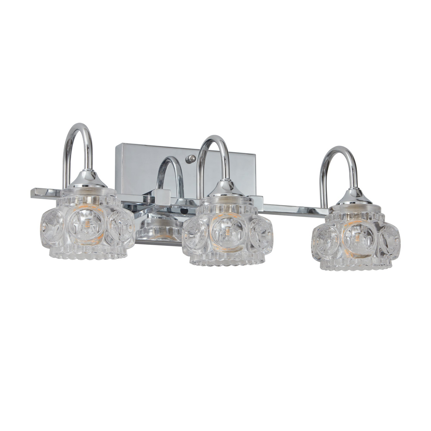 Brushed Nickel Finish Vintage Crystal Vanity Light - Elegant 3-Light Bathroom Mirror Fixture with Clear Glass Shades
