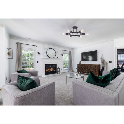 6 Light  Modern Sputnik Lights Semi Flush Mount Ceiling Light Oil-Rubbed Bronze Finished