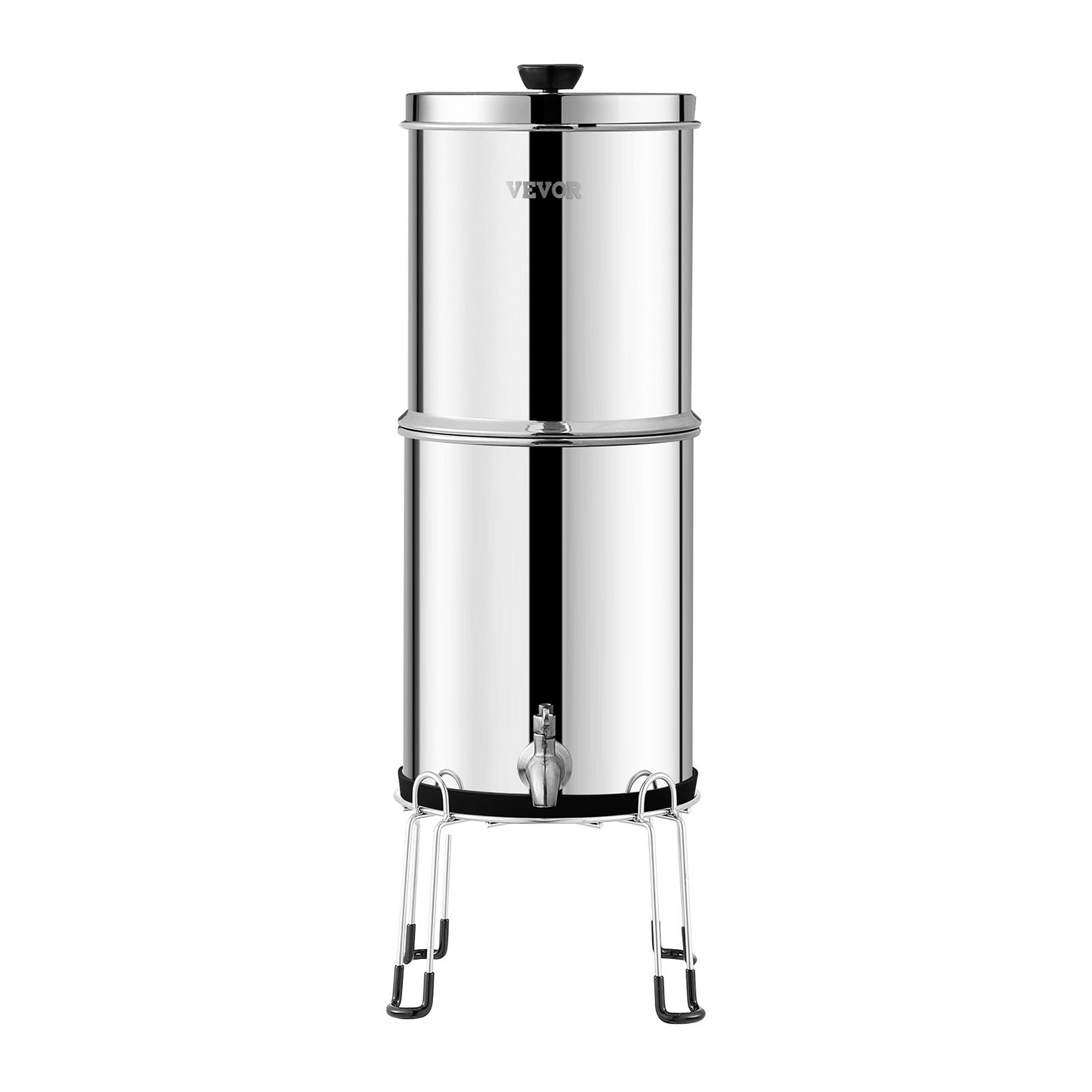 VEVOR 2.25G Gravity-fed Water Filter Countertop System Stainless Steel 2 Filters