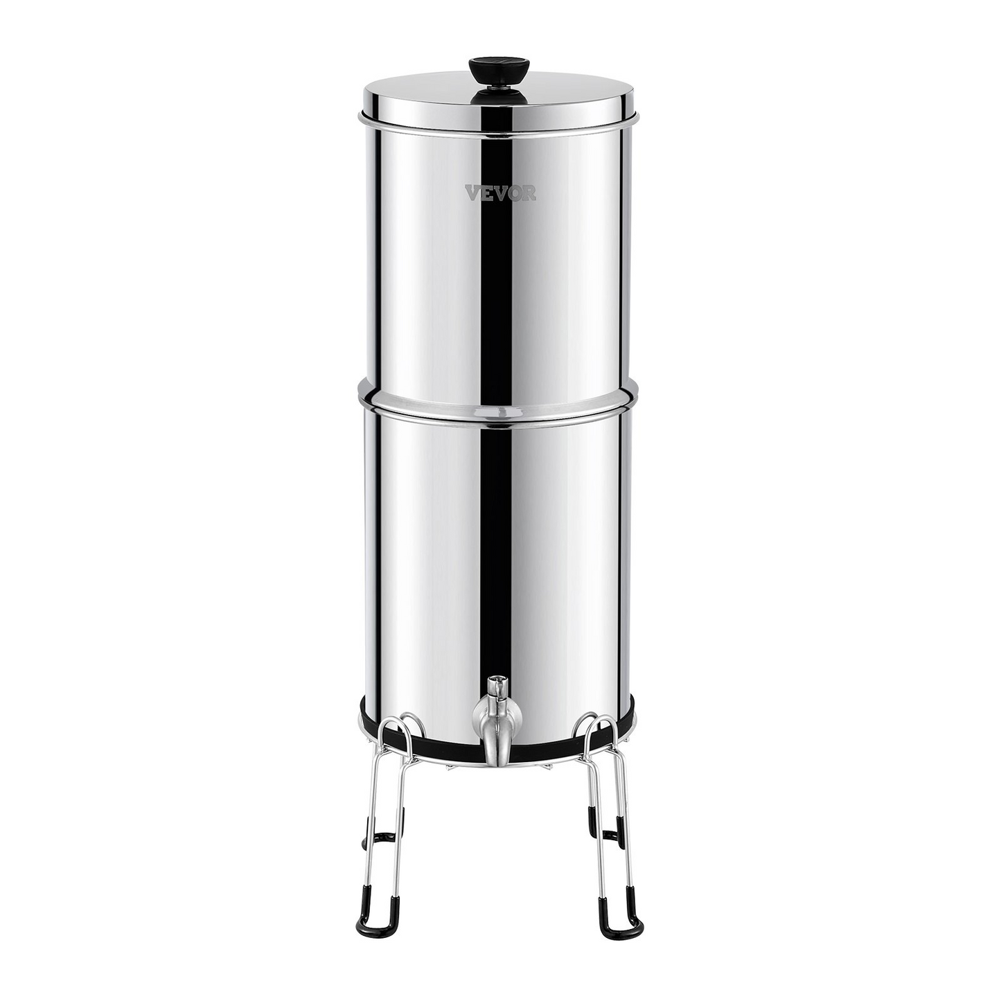 VEVOR 2.25G Gravity-fed Water Filter Countertop System Stainless Steel 2 Filters