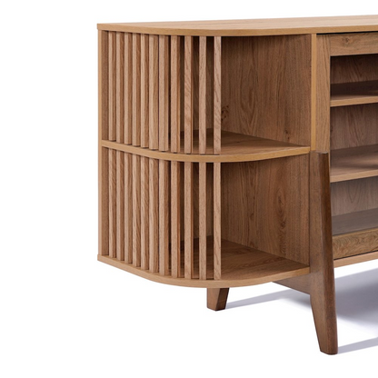 2-Door and Open Storage 59-Inch Wide Sideboard Server Cabinet