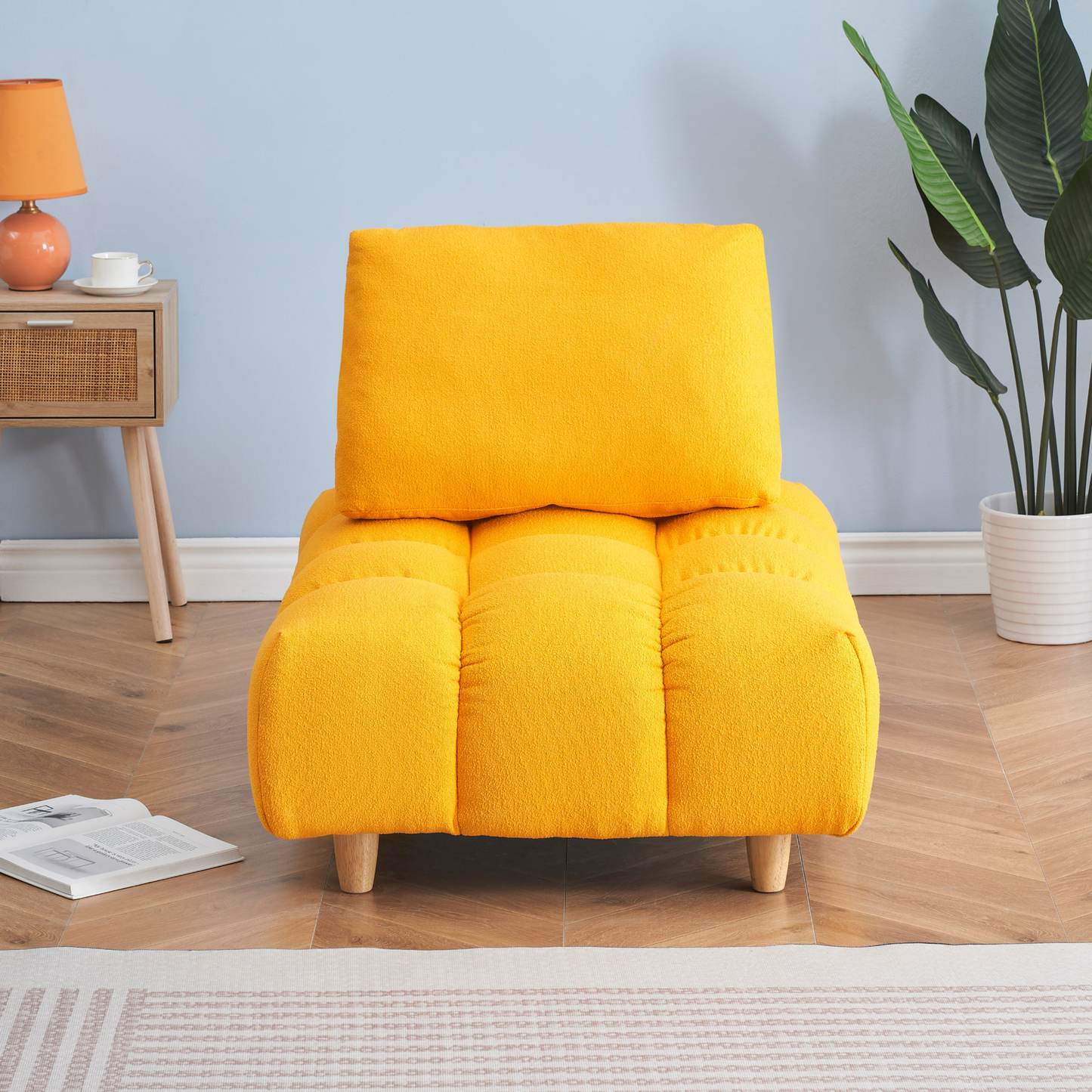 30 inches long, Teddy Sofa Fabric, with spacious and comfortable seat, for Apartment Office Living Room -Yellow