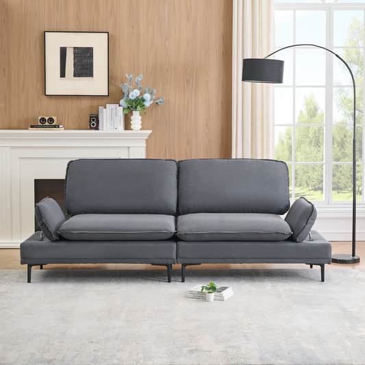 89  inches selected cotton linen in deep grey tones, specially woven for offices, apartments and living rooms. Elegant choice, easily light up your living space.