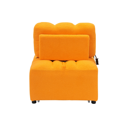 40.20 inches long, Teddy Sofa Fabric,a convertible sofa-cum-bed, for Apartment Office Living Room - Orange