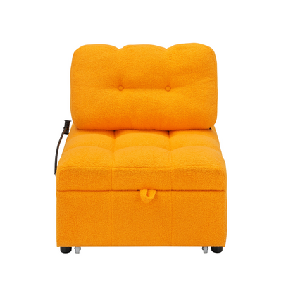 40.20 inches long, Teddy Sofa Fabric,a convertible sofa-cum-bed, for Apartment Office Living Room - Orange