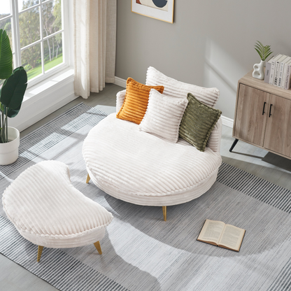 65.00 inches long, Corduroy Sofa Fabric, with three matching pillows and two spacious and comfortable seats, for Apartment Office Living Room -Beige