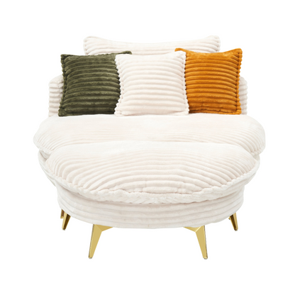 65.00 inches long, Corduroy Sofa Fabric, with three matching pillows and two spacious and comfortable seats, for Apartment Office Living Room -Beige