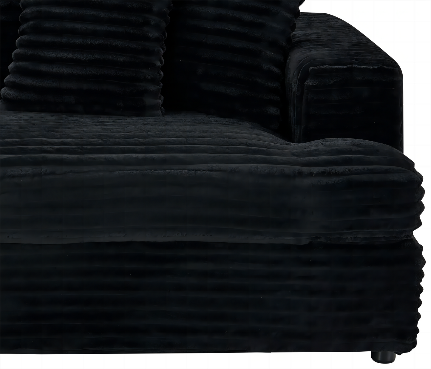 79.3 "long, corduroy sofa with 4 matching pillows, stylish design spacious and comfortable 3-seater sofa suitable for modern living room, black