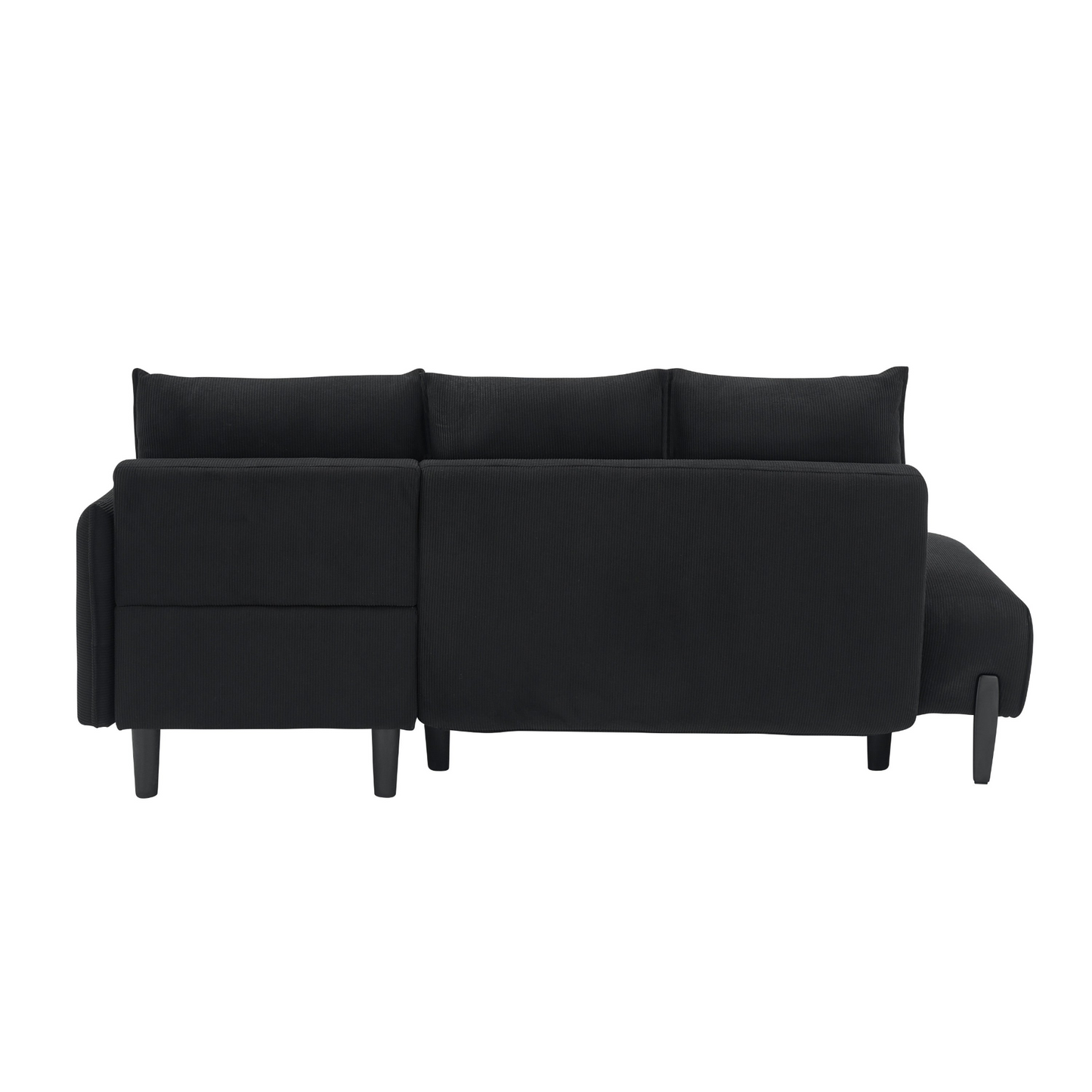 79.50 inches long, Velvet Sofa Fabric, with three matching pillows and spacious and comfortable seats, for Apartment Office Living Room - Black