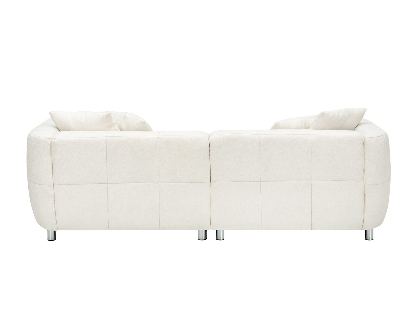 89 inch Sofa for Living Room, Fashion  Sofa with Metal Legs, 3 Seater Sofa, Solid Wood Frame Couch with 4Pillows, for Apartment Office Living Room - White