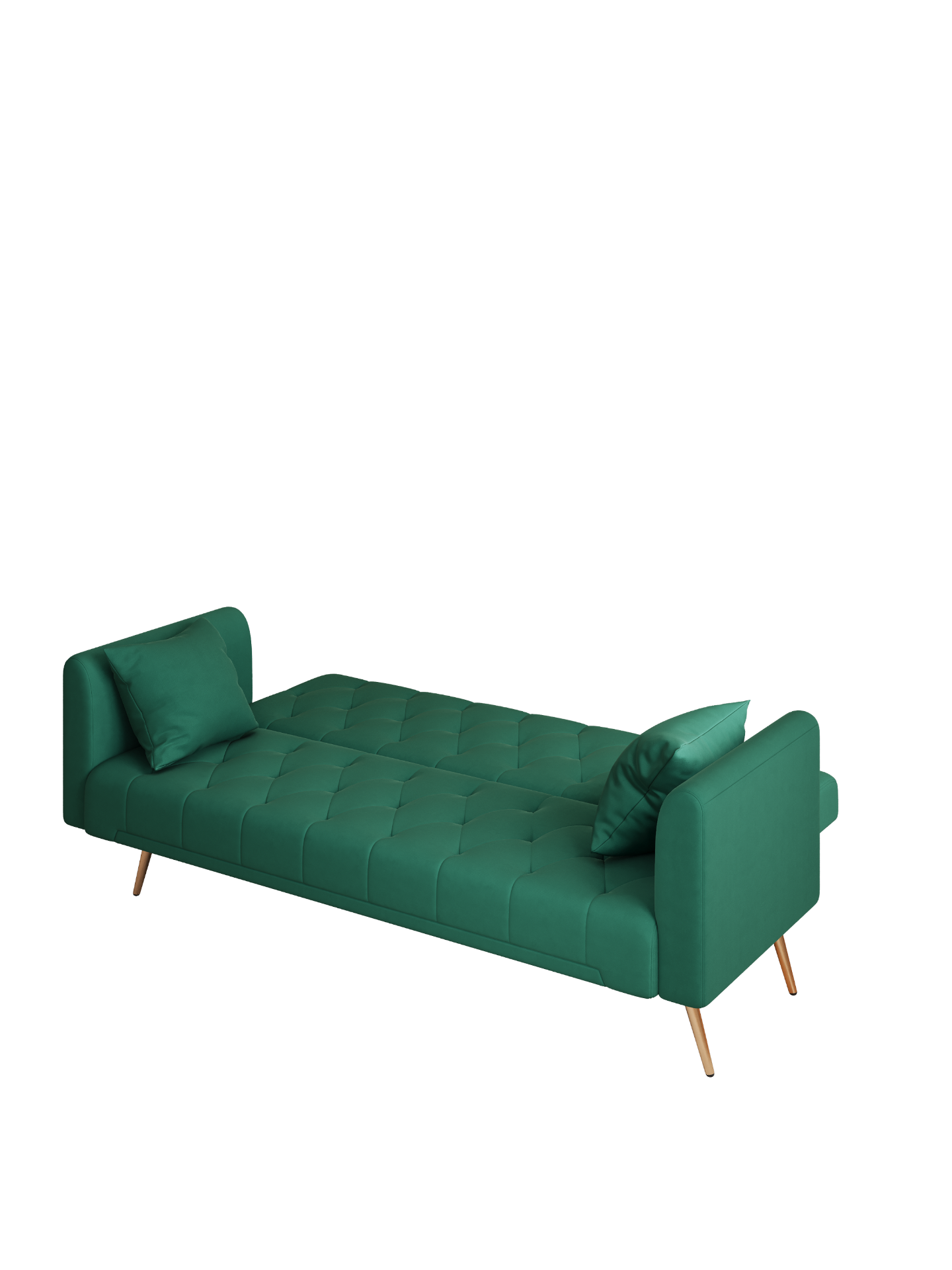 71 inch convertible love seat sofa, American retro  green velvet, suitable for small living room, bedroom, office