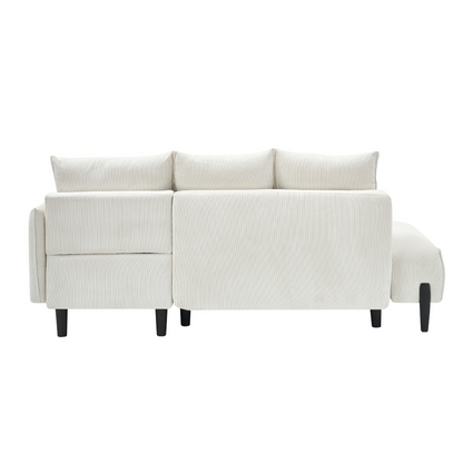 79.50 inches long, Velvet Sofa Fabric, with three matching pillows and spacious and comfortable seats, for Apartment Office Living Room - Beige