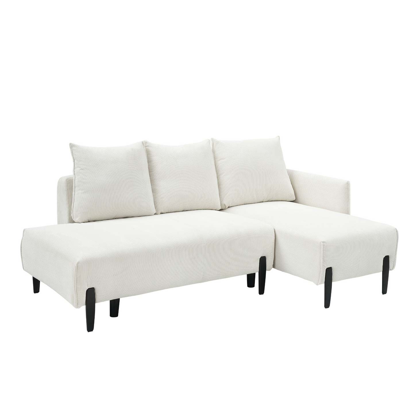 79.50 inches long, Velvet Sofa Fabric, with three matching pillows and spacious and comfortable seats, for Apartment Office Living Room - Beige