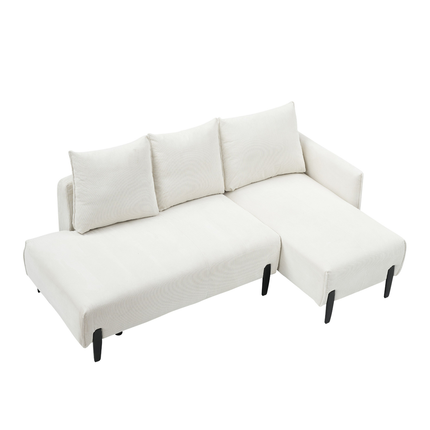 79.50 inches long, Velvet Sofa Fabric, with three matching pillows and spacious and comfortable seats, for Apartment Office Living Room - Beige