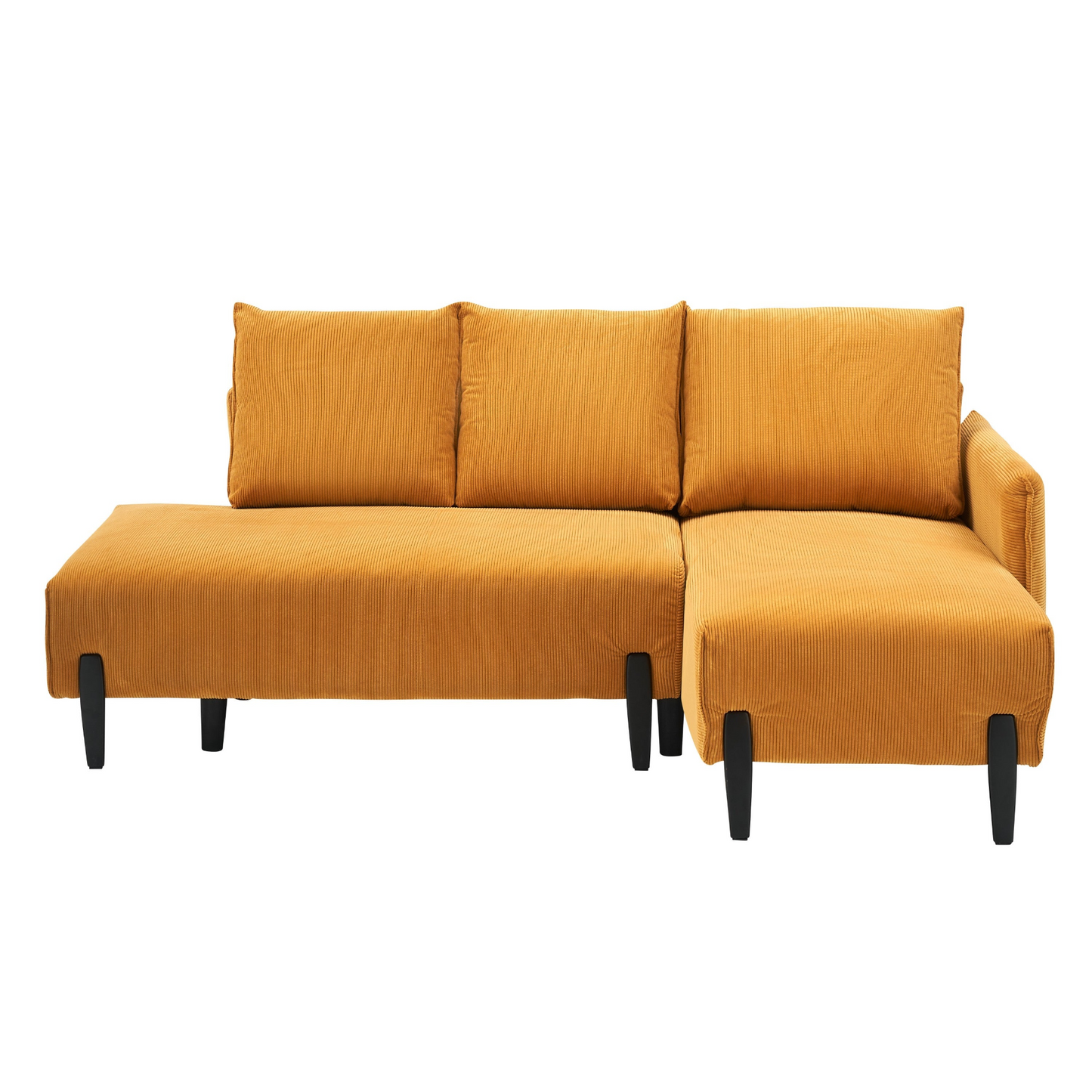 79.50 inches long, Velvet Sofa Fabric, with three matching pillows and spacious and comfortable seats, for Apartment Office Living Room - Yellow