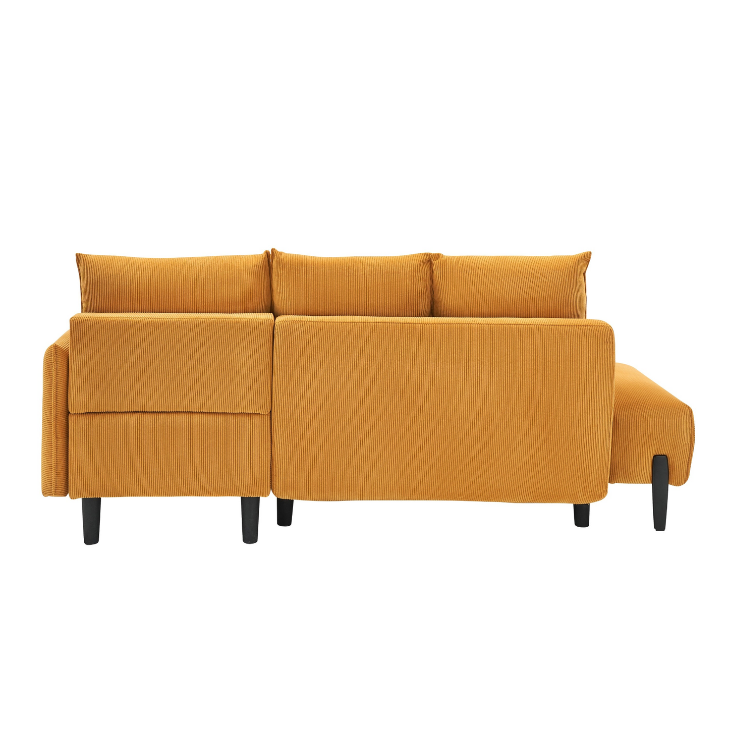 79.50 inches long, Velvet Sofa Fabric, with three matching pillows and spacious and comfortable seats, for Apartment Office Living Room - Yellow