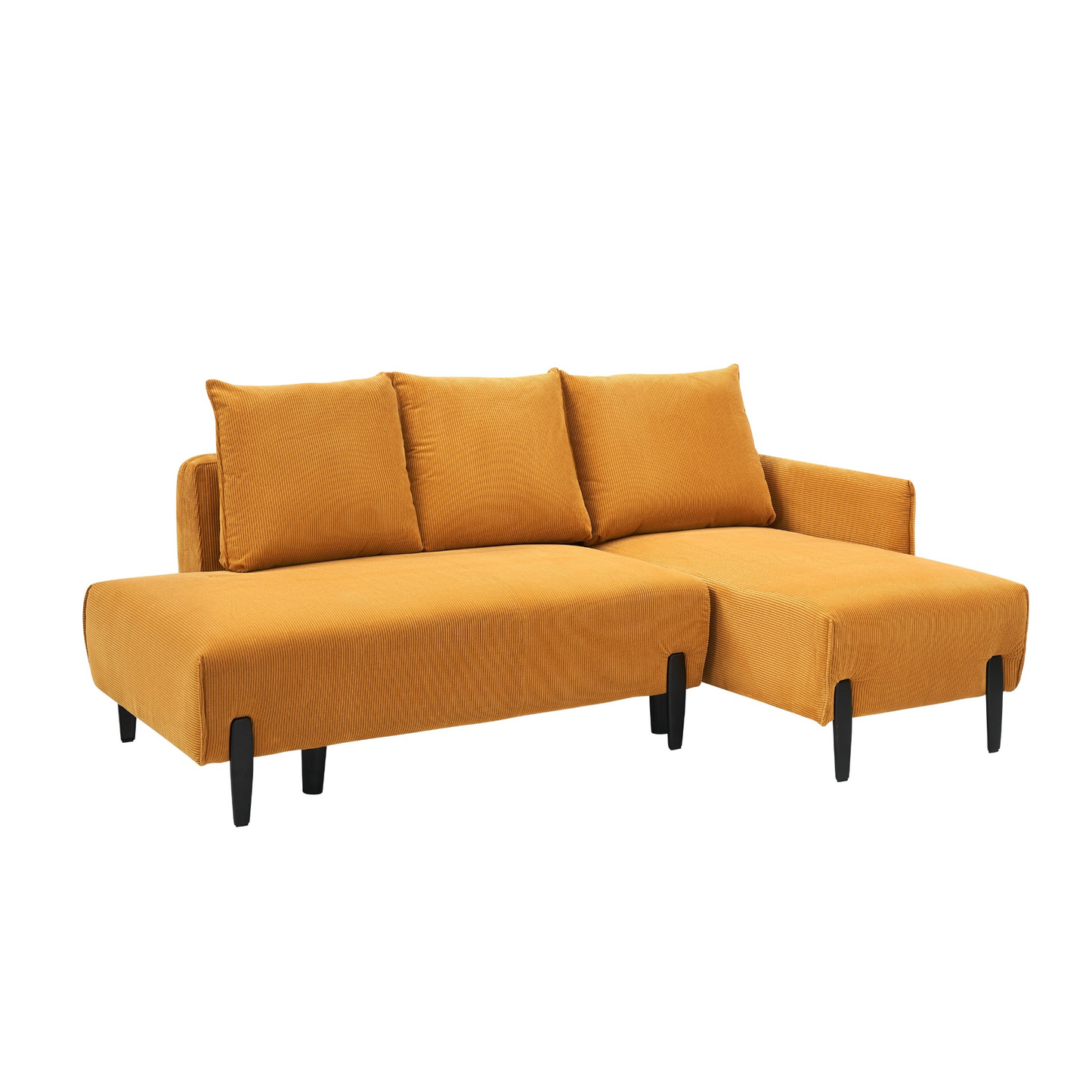 79.50 inches long, Velvet Sofa Fabric, with three matching pillows and spacious and comfortable seats, for Apartment Office Living Room - Yellow