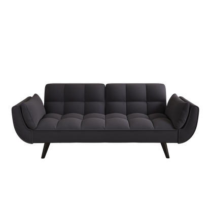57 "black sofa Soft two armrests throw pillow pillow comfortable fit apartment bedroom small space