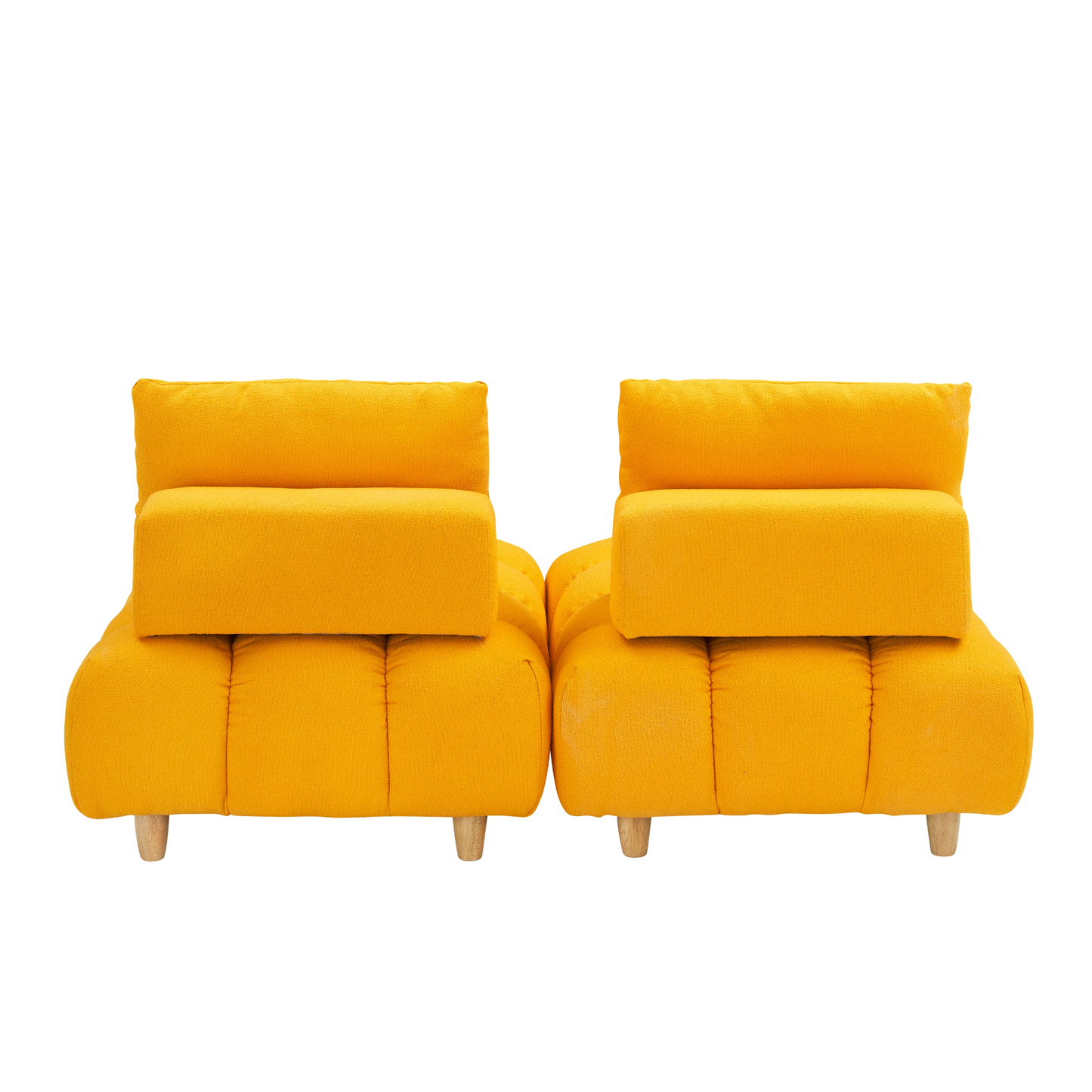 60 inches long, Teddy Sofa Fabric, with spacious and comfortable seats, for Apartment Office Living Room -Yellow