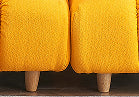 60 inches long, Teddy Sofa Fabric, with spacious and comfortable seats, for Apartment Office Living Room -Yellow
