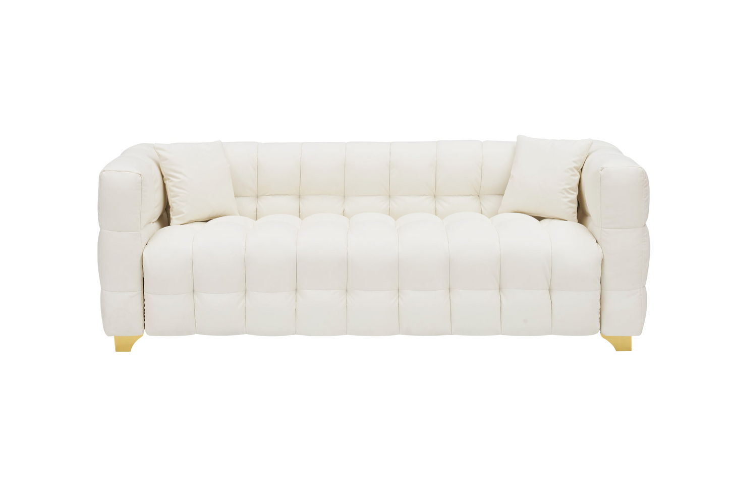 80 inches long, 21.7 inches deep, American body structure, technology fabric sofa, 3 seats waterproof and stain-proof, Beige anti-cat paw sofa