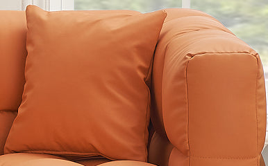 80 inches long, 21.7 inches deep, American body structure, technology fabric sofa, 3 seats waterproof and stain-proof, orange anti-cat paw sofa