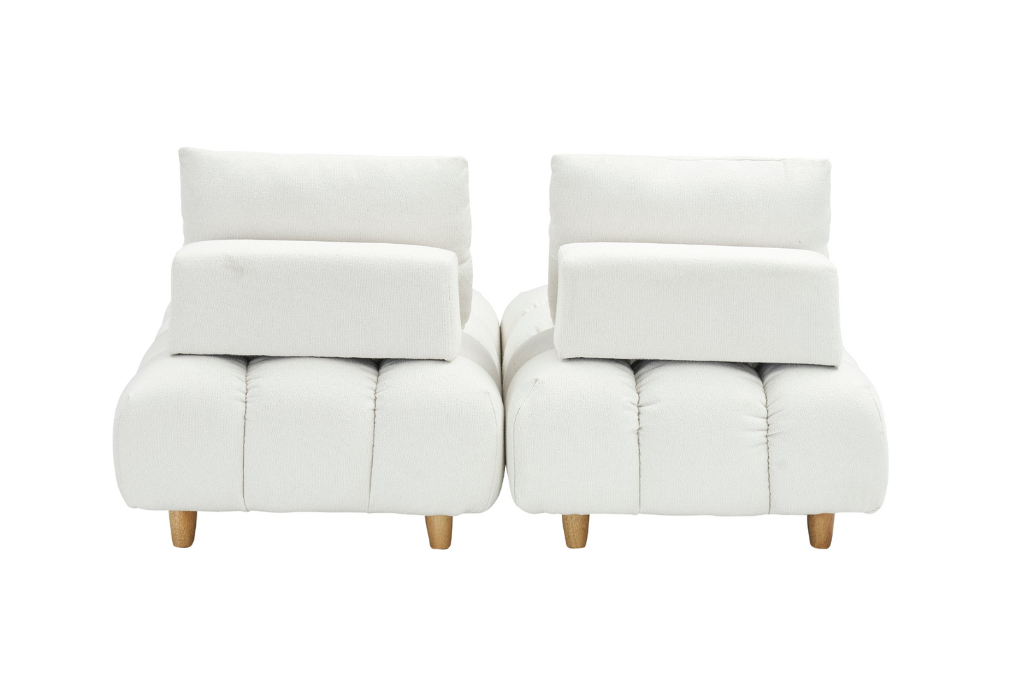 60 inches long, Teddy Sofa Fabric, with spacious and comfortable seats, for Apartment Office Living Room -Beige