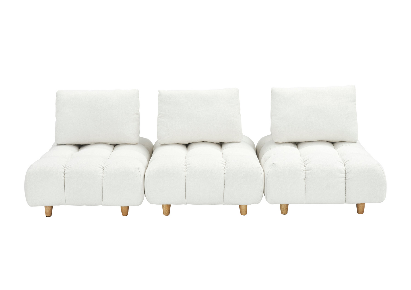 90 inches long, Teddy Sofa Fabric, with spacious and comfortable seats, for Apartment Office Living Room -Beige