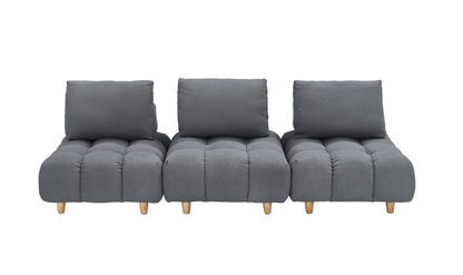 90 inches long, Teddy Sofa Fabric, with spacious and comfortable seats, for Apartment Office Living Room -Gray