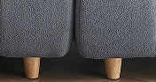 60 inches long, Teddy Sofa Fabric, with spacious and comfortable seats, for Apartment Office Living Room -Gray