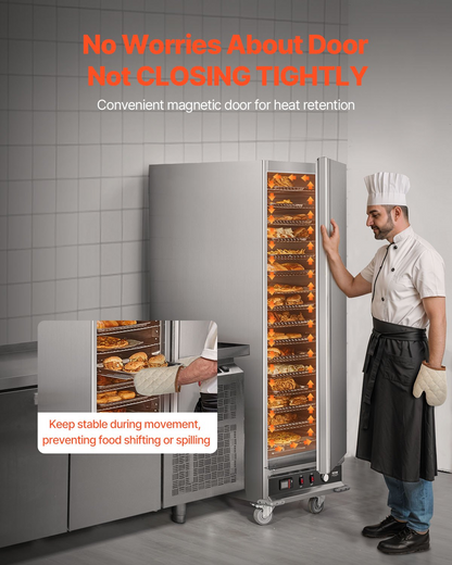 Hot Box Food Warmer 16-Tier Concession Warming Cabinet with Water Tray for Pizza
