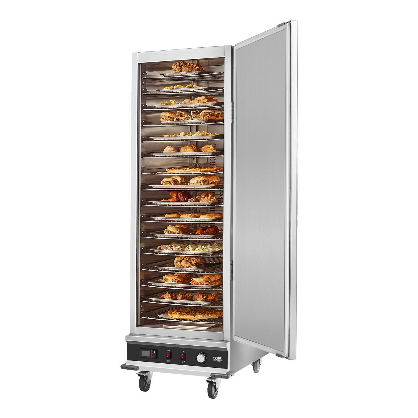 Hot Box Food Warmer 16-Tier Concession Warming Cabinet with Water Tray for Pizza