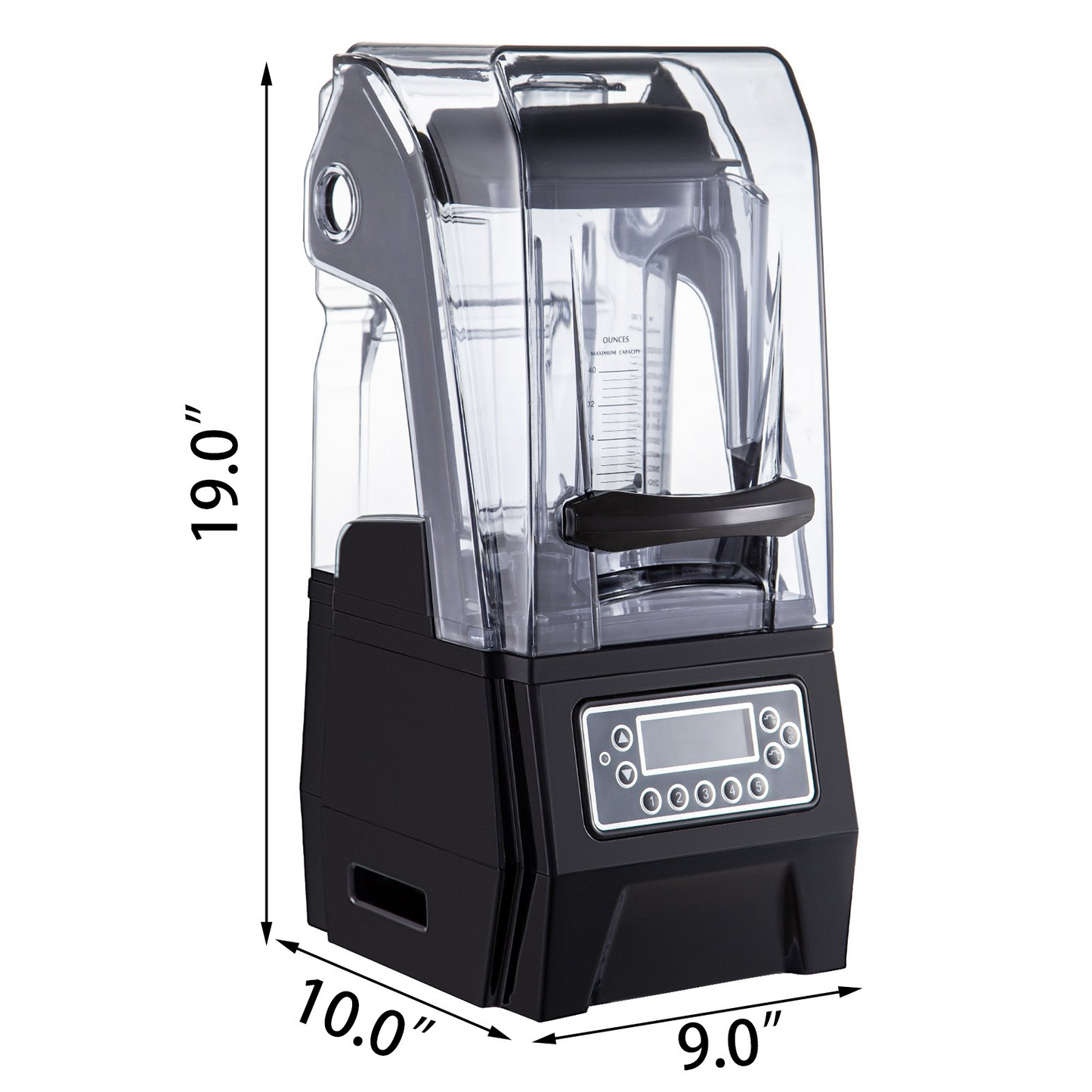 VEVOR 110V Commercial Smoothie Blenders, 1.5L/50.7oz 1500W Countertop Silent Blender w/ 3-Side Silica Gel Sound Shield, Quiet Blender Self-Cleaning Includes Multifunctional 2-in-1 Wet Dry Blades Black