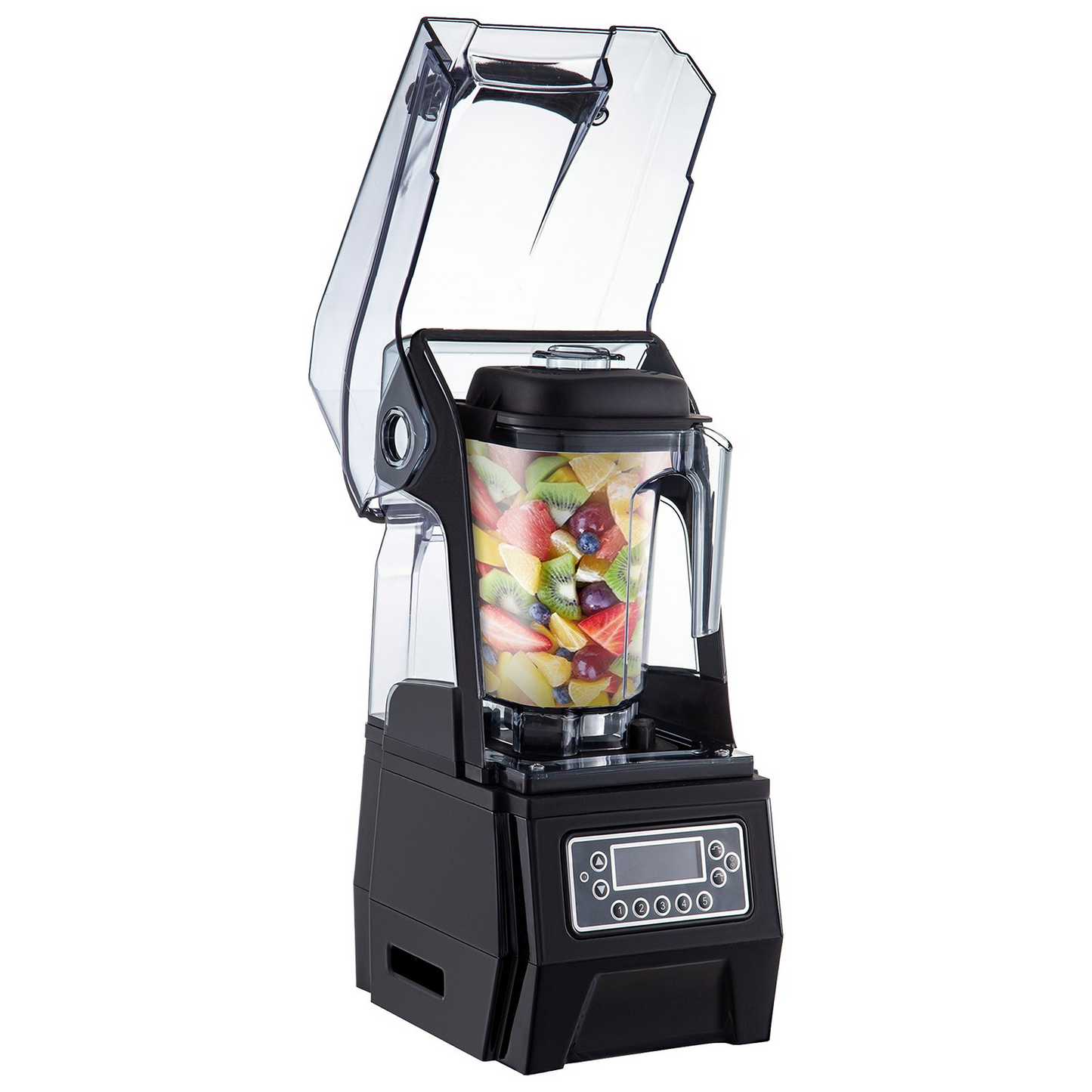 VEVOR 110V Commercial Smoothie Blenders, 1.5L/50.7oz 1500W Countertop Silent Blender w/ 3-Side Silica Gel Sound Shield, Quiet Blender Self-Cleaning Includes Multifunctional 2-in-1 Wet Dry Blades Black