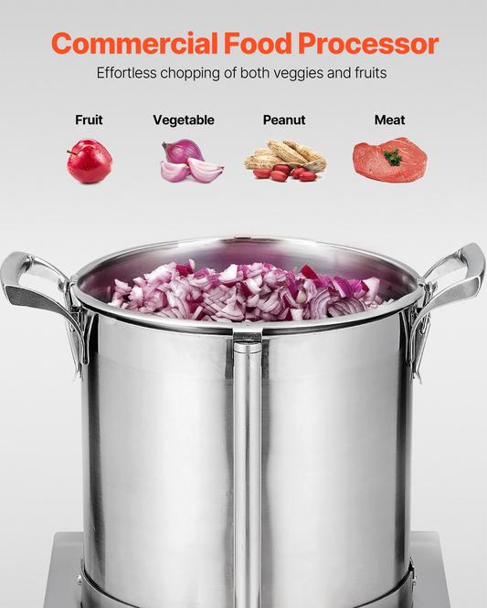 Food Processor Vegetable Chopper 10.6 Quart Food-Grade Stainless Steel Blender