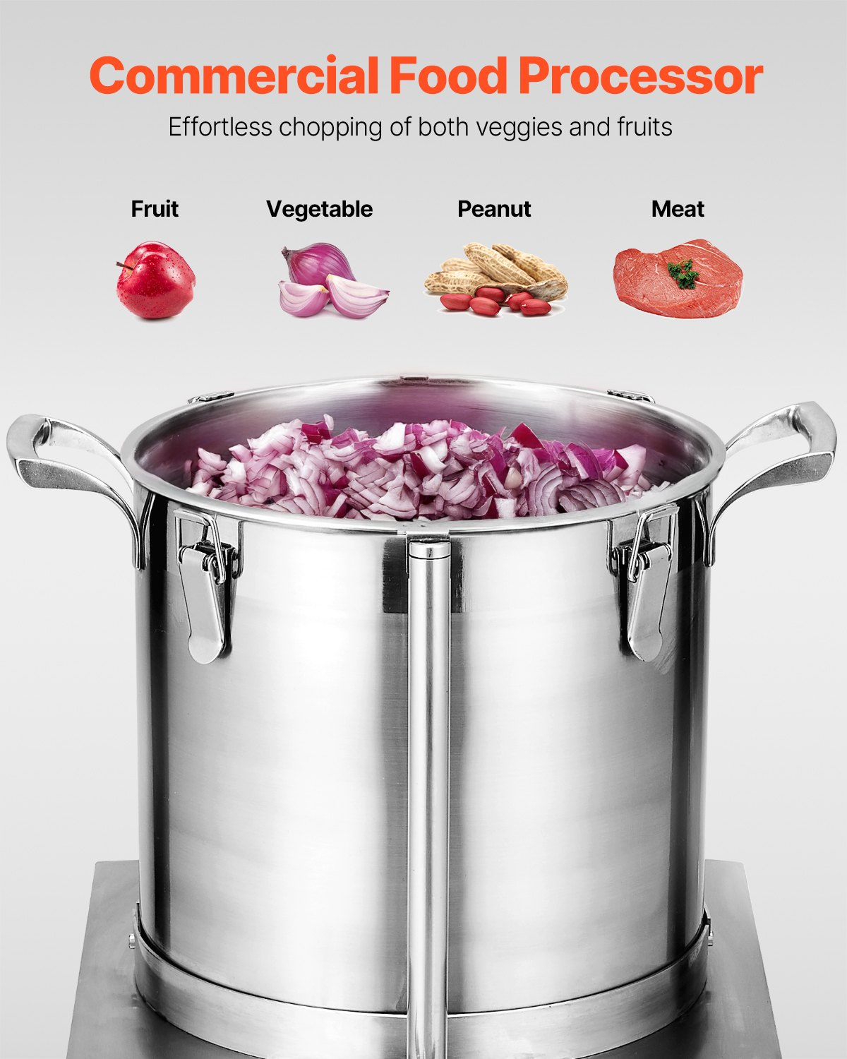 Food Processor Vegetable Chopper 15.9 Quart Food-Grade Stainless Steel Blender