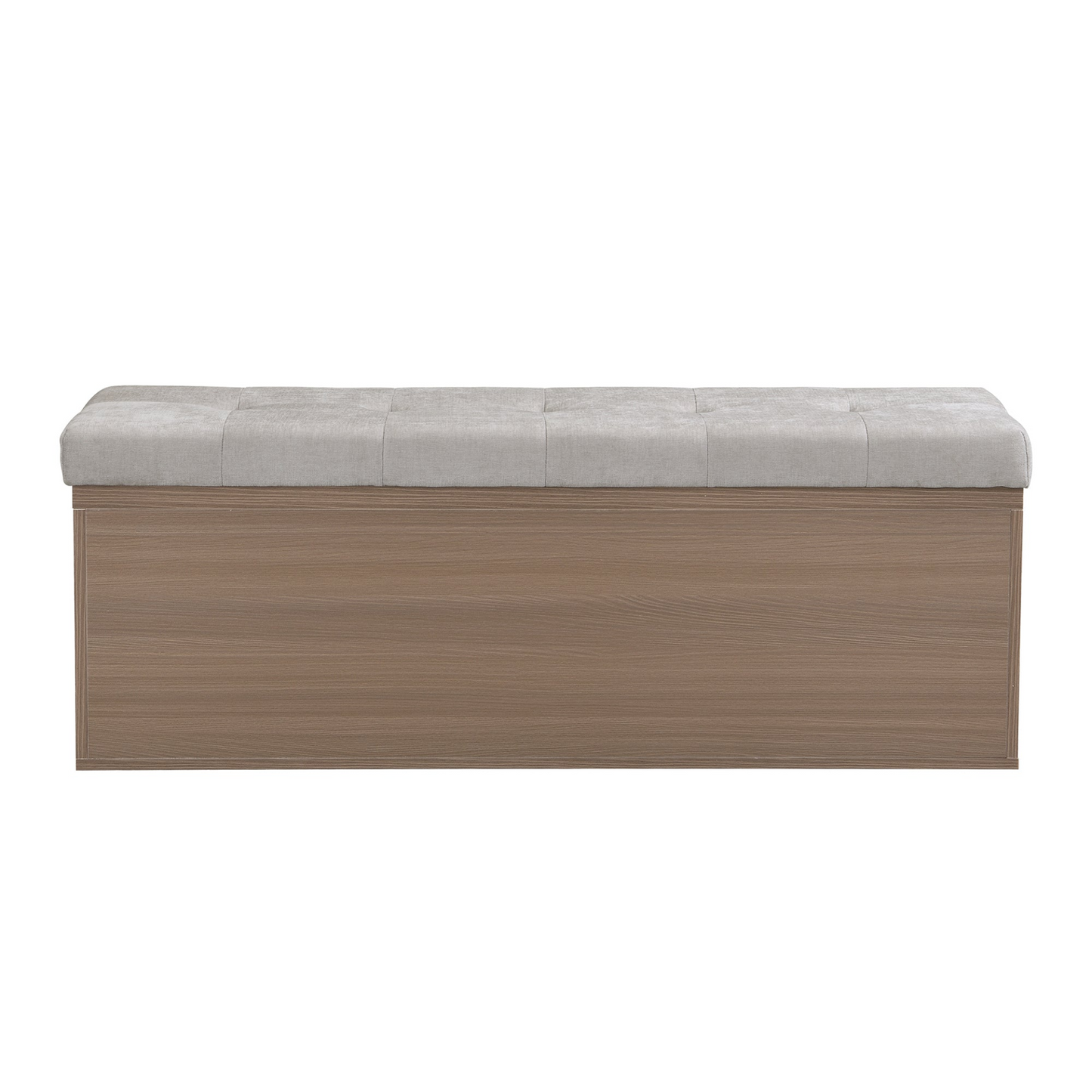 49" Storage Bench Storage Cabinet Storage Ottoman with Adjustable Shelves, Padded Seat Cushion and Double Doors for Entryway, Hallway and Bedroom, Light Grey