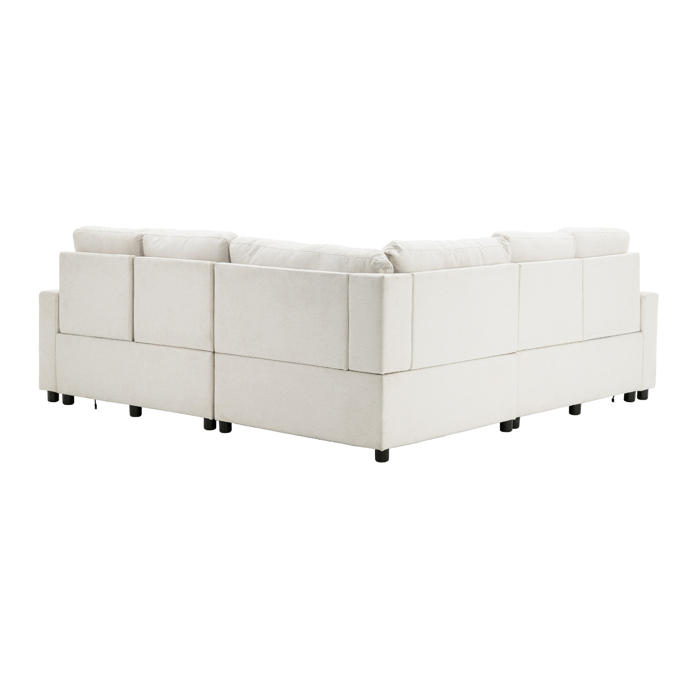 89" Power Recliner Sectional Sofa Home Theater Reclining Sofa with Two USB Ports, Two Storage Drawers for Living Room, Beige