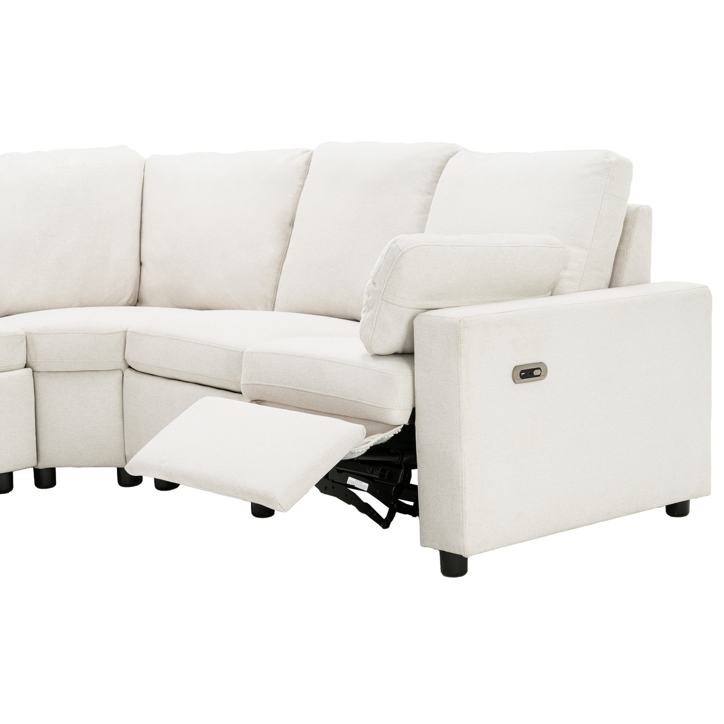 89" Power Recliner Sectional Sofa Home Theater Reclining Sofa with Two USB Ports, Two Storage Drawers for Living Room, Beige