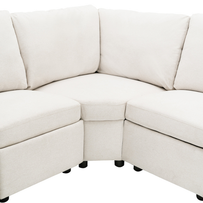 89" Power Recliner Sectional Sofa Home Theater Reclining Sofa with Two USB Ports, Two Storage Drawers for Living Room, Beige