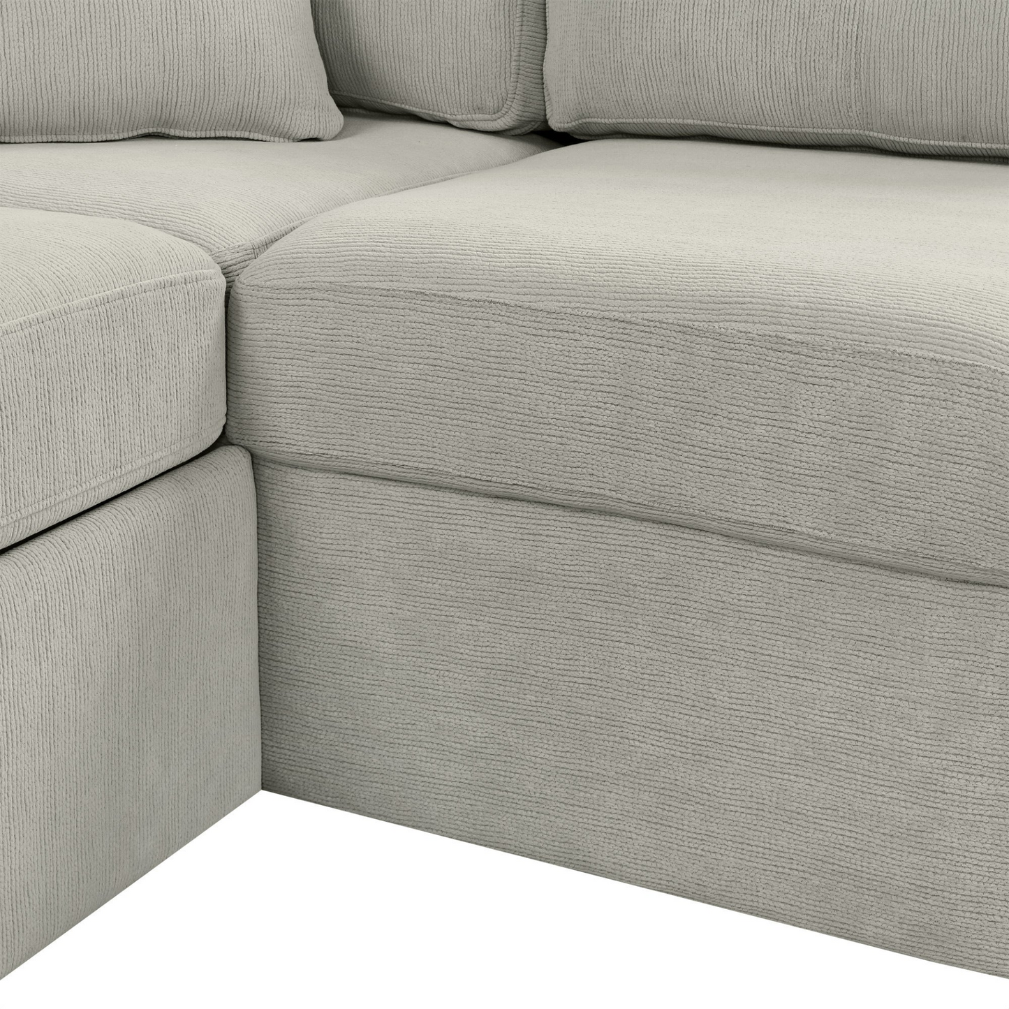 86.6" Sectional Sofa L-shaped Sofa Couch Pull-out Sofa Bed with a Movable Ottoman, Two USB Ports and Two Cup Holders for Living Room, Gray