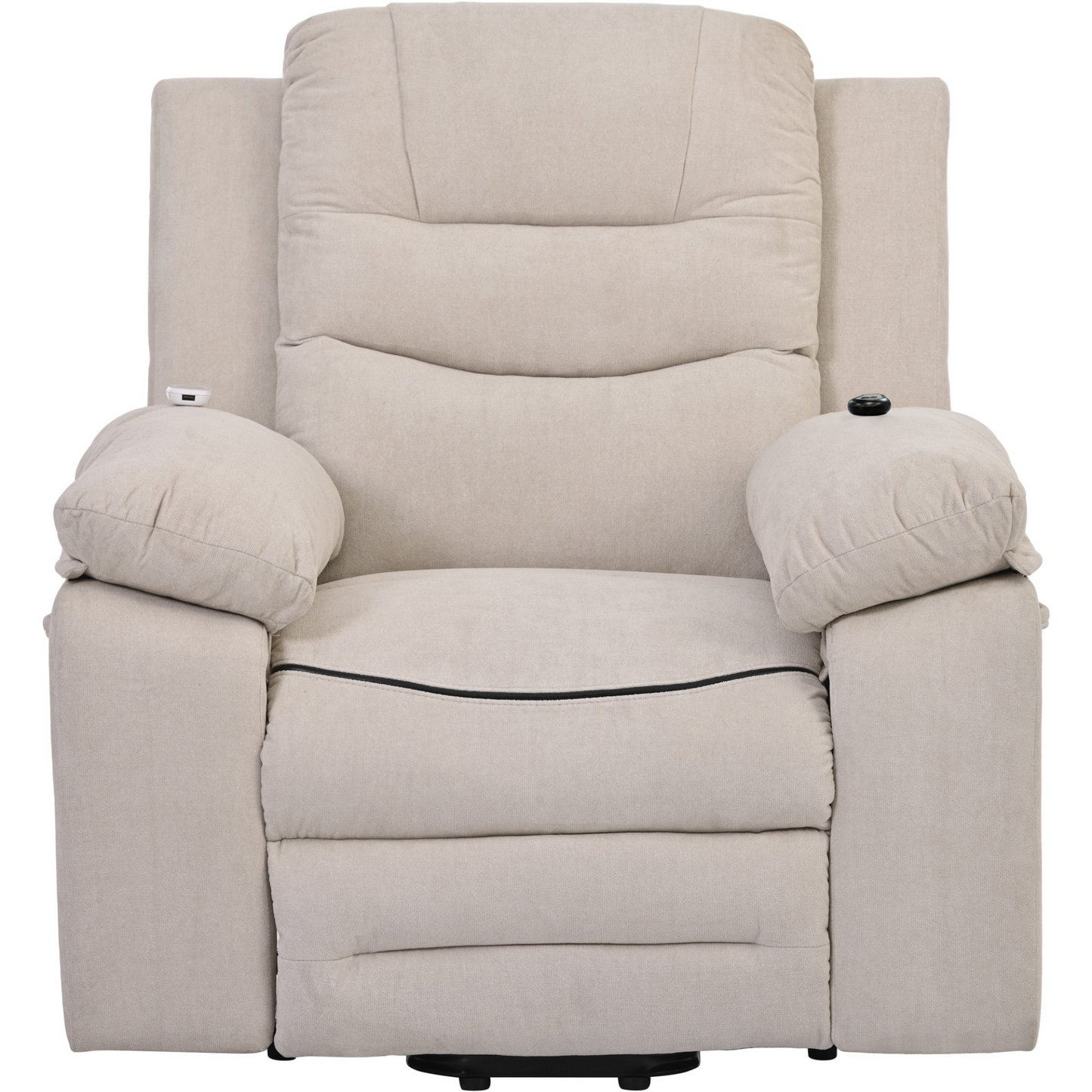 Massage Recliner,Power Lift Chair for Elderly with Adjustable Massage and Heating Function,Recliner Chair with Infinite Position and Side Pocket for Living Room ,Beige