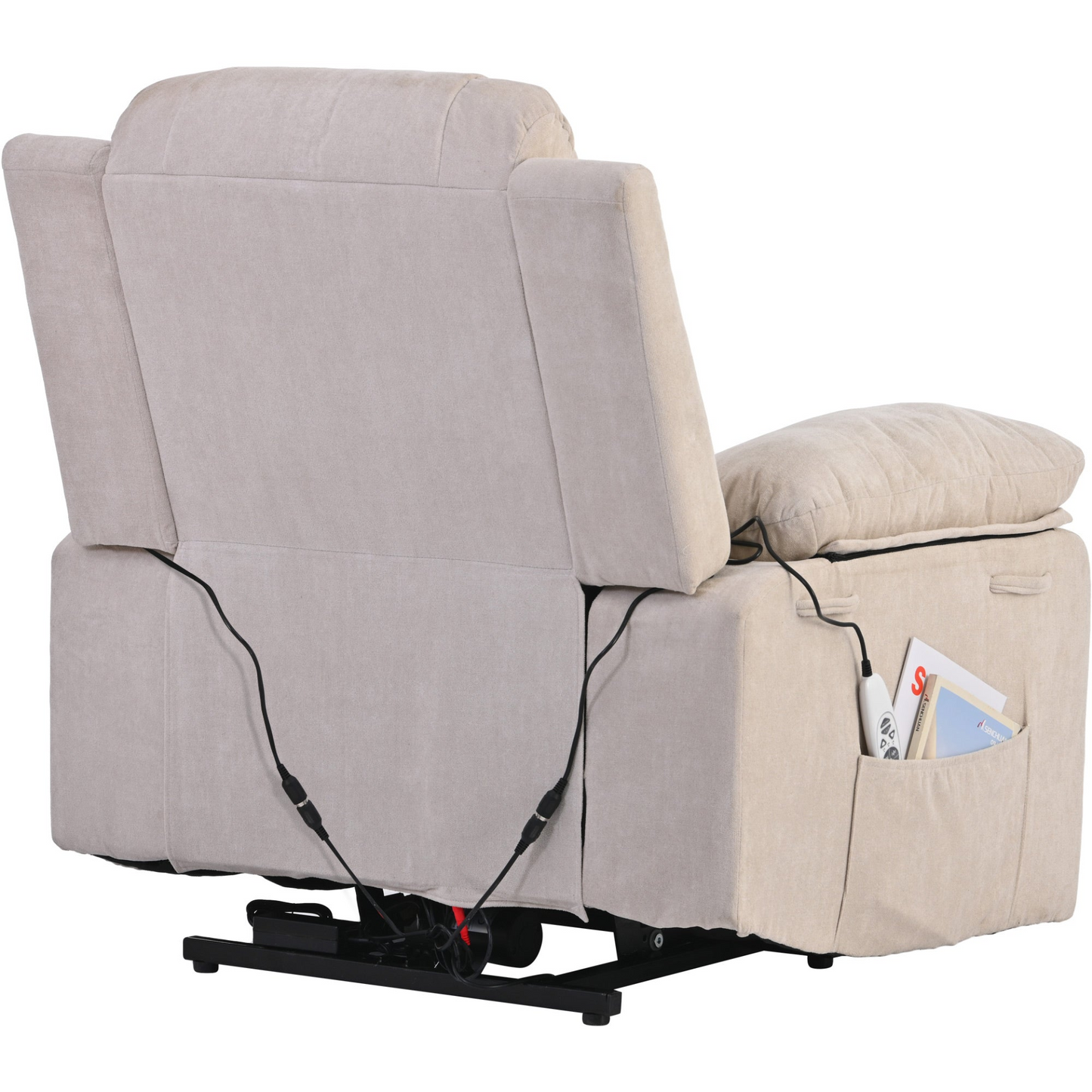 Massage Recliner,Power Lift Chair for Elderly with Adjustable Massage and Heating Function,Recliner Chair with Infinite Position and Side Pocket for Living Room ,Beige