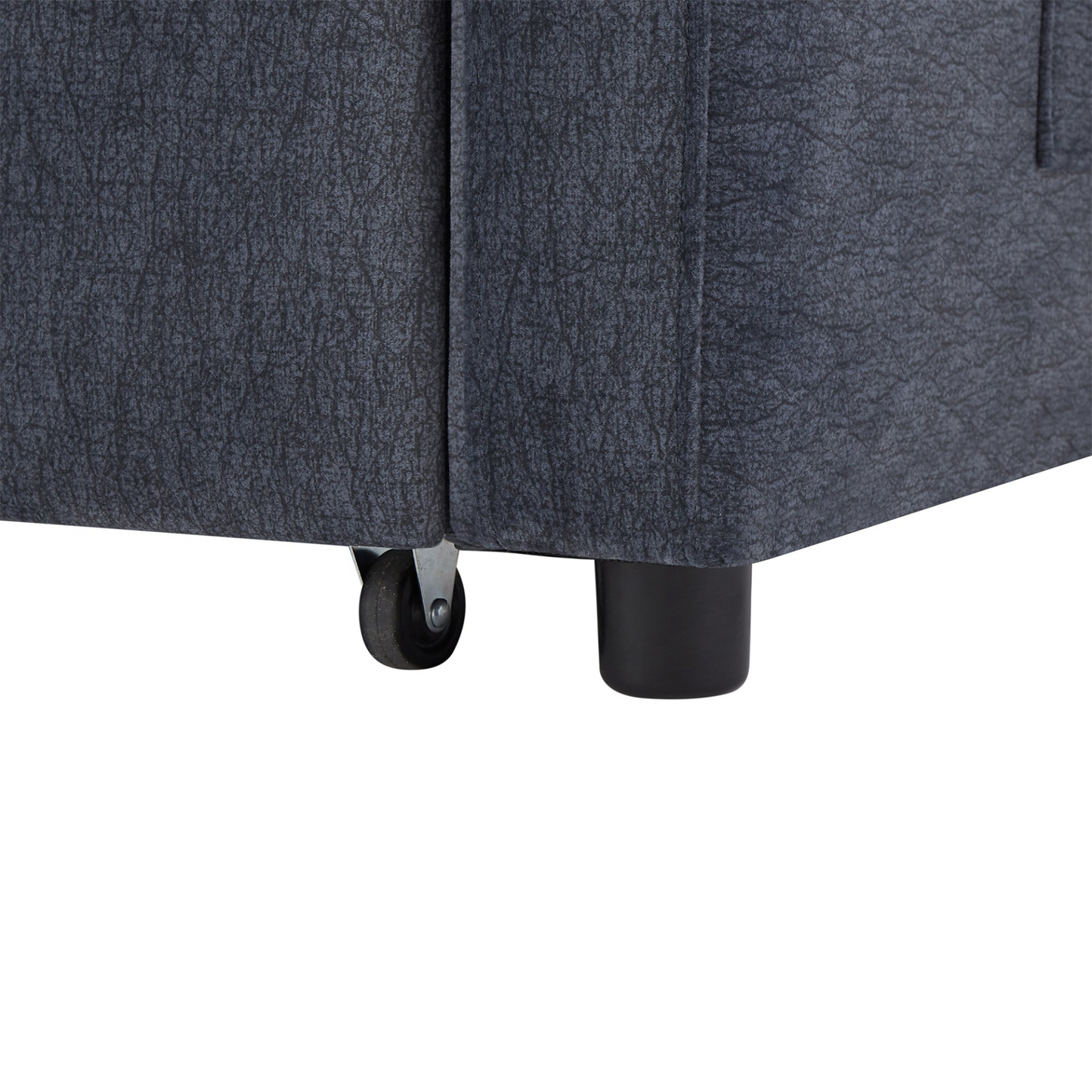 55.9" Convertible Sofa Bed Loveseat Sofa with Three USB Ports, Two Side Pockets, Two Cup Holders and 360°Swivel Phone Holder for Living Room, Blue Grey