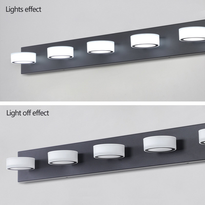 LED Modern Black 5-Light Vanity Lights Fixtures Over Mirror Bath Wall Lighting